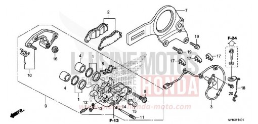 ETRIER DE FREIN ARRIERE (CB1000RA) CB1000RAE de 2014